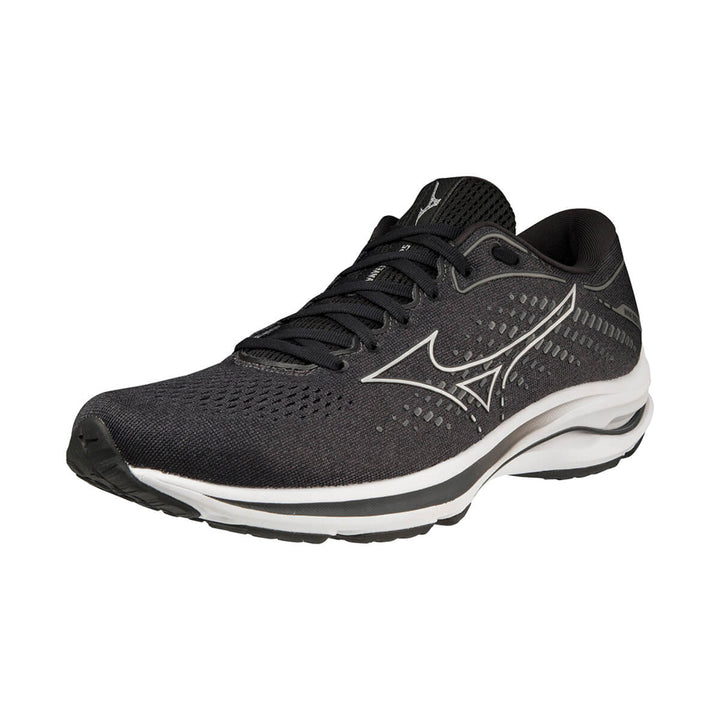 Mizuno Wave Rider 25 Wide Mens | Black/silver/ebony