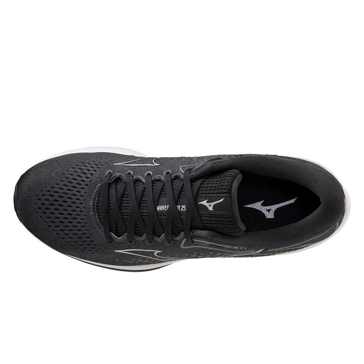 Mizuno Wave Rider 25 Wide Mens | Black/silver/ebony